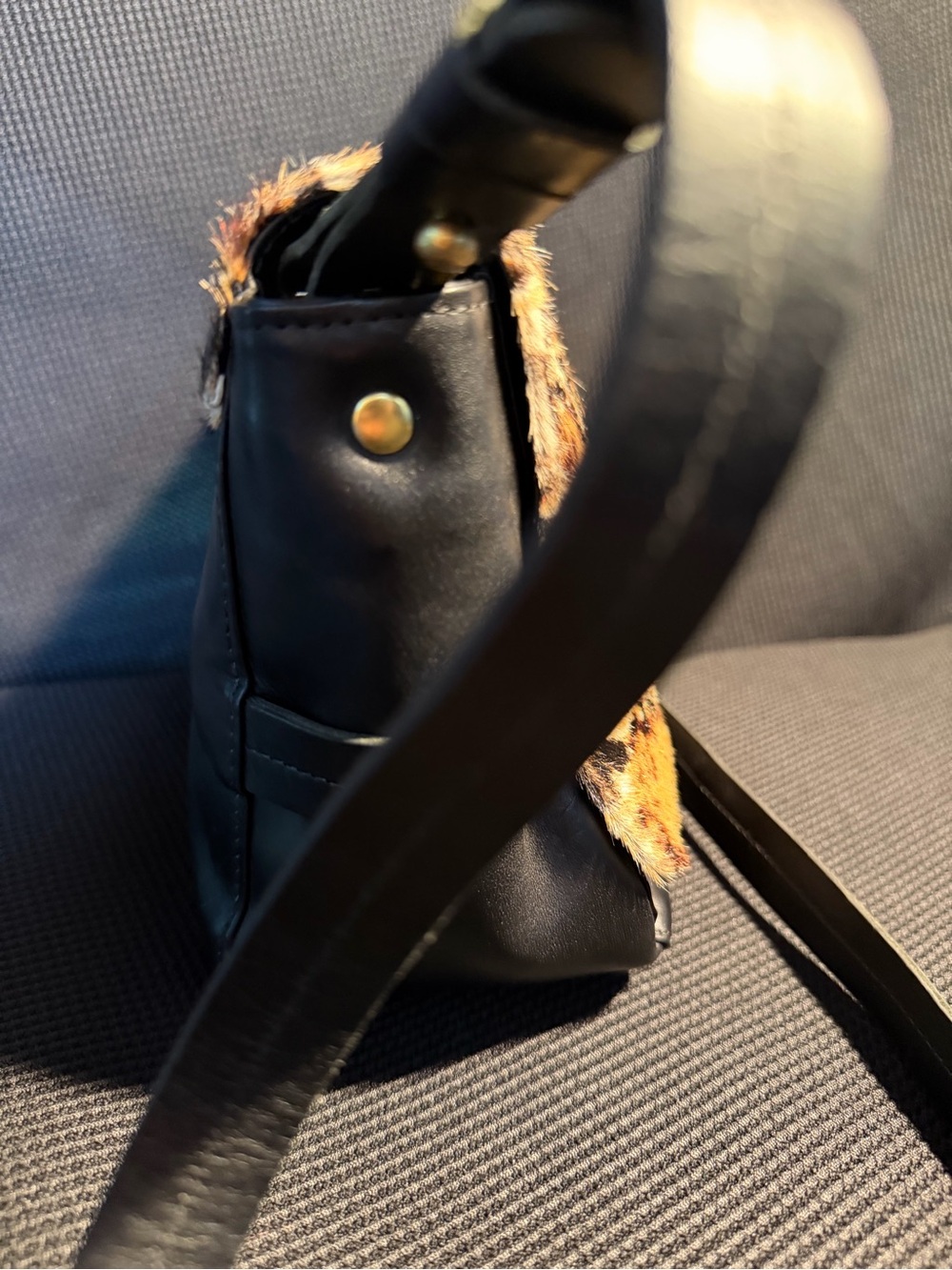 RARE Clare V. Snakeskin Pony Hair Leather Crossbody Bag - Picture 3 of 11